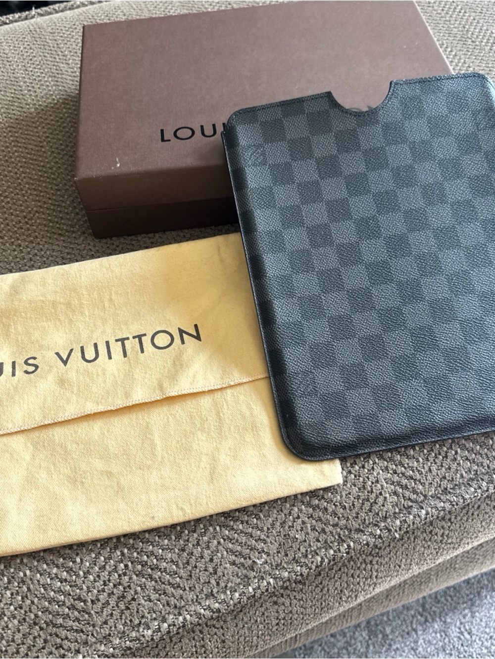Louis Vuitton Damier Graphite Checker Tablet Sleeve in Black